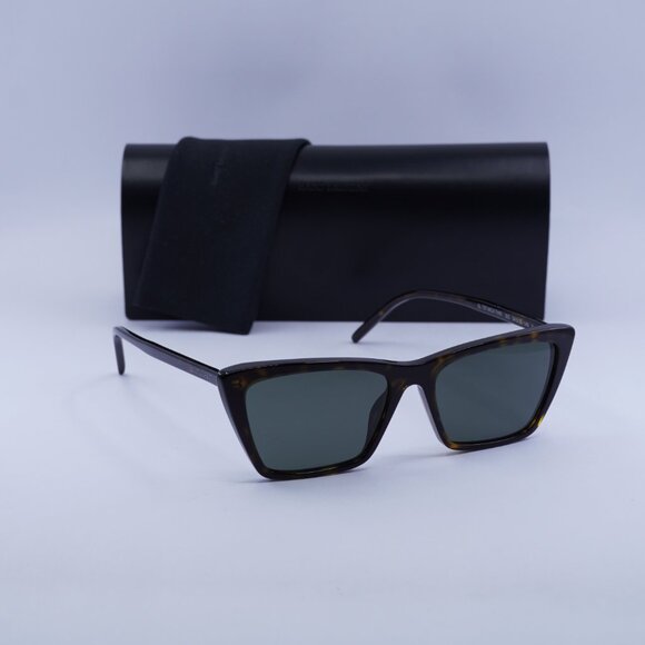 Saint Laurent SL737 MICA THIN 002 Cat Eye Sunglasses - Havana / Grey main image 4